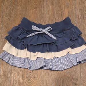 MonnaLisa Bebe Navy and Cream Skirt Girl Size 4
